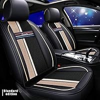 Car Seat Cover 5 Seat,for X5 F15 F85 2019 5 Seats(for 5 Seats) Car Seat Protection,Classic Soft Waterproof Full Set PU Leather Car Front/Rear Seat Pads Beige