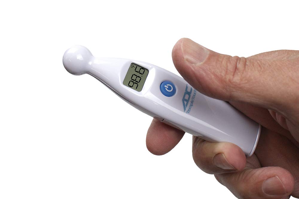 ADC Temple Touch Digital Fever Thermometer, Non Invasive and Quick Read, Suitable for Babies, Newborns, Kids, and Adults, Adtemp 427, White, 1 Count (Pack of 1)