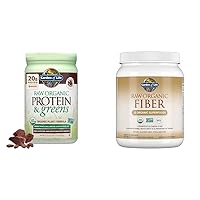 Raw Organic Protein & Greens Chocolate Vegan Powder Plus Fiber Supplement for Digestive & Bowel Health, Probiotics