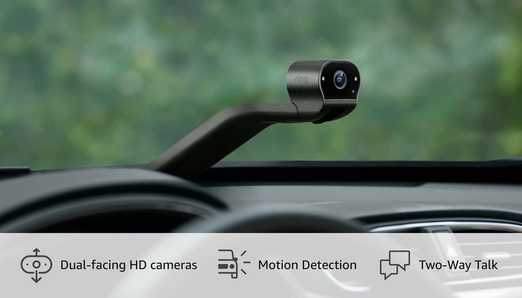 Ring Car Cam – Vehicle security cam with dual-facing HD cameras, Live View, Two-Way Talk, and disturbance detection