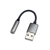 12.5cm 2in 1 Exernal USB Sound Card,USB to 3.5mm Jack Audio Adapter Support CTIA OMTP Headphone TRRS Jack for PS4 PC Laptop Headphone