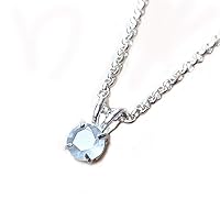 Beautiful Natural Aquamarine 925 Sterling Silver Pendant Necklace