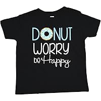 Baby Tee Time Boys' Crew Neck TEE Donut Worry be Happy Funny Shirt