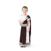 Kid Roman Toga Costume Greek God Zeus Costume Halloween Dress-Up Cosplay Outfit for Boys and Girls