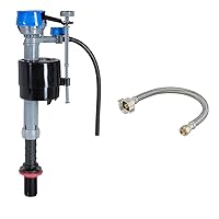 Fluidmaster 400H-002 Performax Universal Toilet Fill Valve High Performance Tank & Eastman 12 Inch Flexible Toilet Connector, Stainless Steel Braided Hose with 7/8 Inch Ballcock