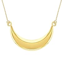 YELLOW GOLD CRESCENT MOON PENDANT NECKLACE - Gold Purity:: 10K, Pendant/Necklace Option: Pendant Only