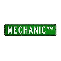 Autravelco Decorative Metal Signs Outdoor Mechanic Home Decor Aluminum Metal Sign for Dorm Bedroom Living Room Profession Way Series Gift Art Poster Gift for Men 4x18 Inch
