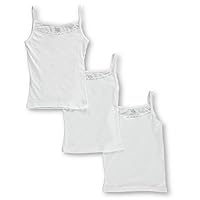 Big Girls' 3-Pack Camisoles - White, 7-8