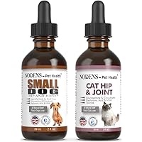 Nodens Cat Hip and Joint and Small Dog Hip and Joint 100% Natural Glucosamine for Cats and Small Dogs. Chondroitin, MSM, Hyaluronic Acid Arthritis Pain Relief for Cats and Dog Joint Pain. Made in USA