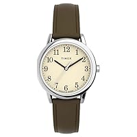 Easy Reader® 30mm One-Time Adjustable Leather Strap Watch