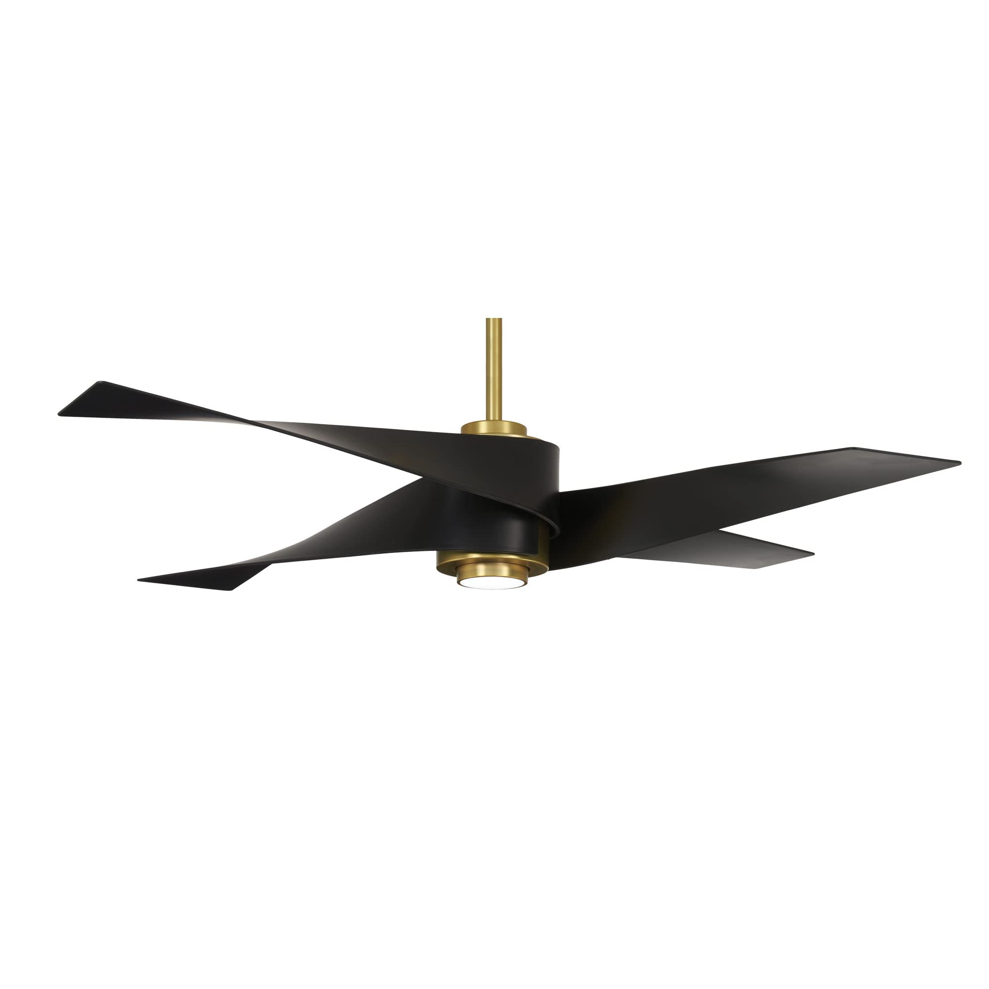 MINKA-AIRE F903L-SBR/MBK Artemis IV 64 Inch Ceiling Fan with LED Light and DC Motor in Soft Brass Finish and Matte Black Blades