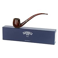 Savinelli Clark’s Favorite - Italian Crafted Briar Tobacco Pipe, Hand Crafted Wooden Pipe, Billiard Style Long Pipe, Gentleman's Pipe, Smooth Finish