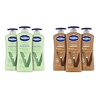 Vaseline Intensive Care Body Lotion for Dry Skin Soothing Hydration Lotion Made & Intensive Care Body Lotion for Dry Skin Cocoa Radiant Lotion Made with Ultra-Hydrating Lipids and Pure Cocoa Butter