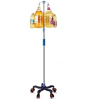 Medical Economy Removable Top I. V. Pole, Height Adjustable Drip Stand with 5 Wheels, 4 Hooks