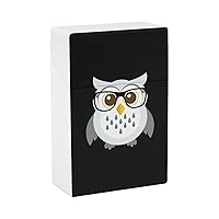 Cute Owl Cigarette Box One-Hand Flip-Top Cigarette Case Holder Gift for Men Women