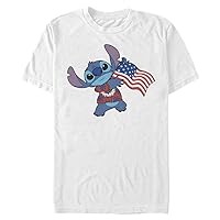 Disney Big & Tall Lilo Tropic Stitch Flag Men's Tops Short Sleeve Tee Shirt