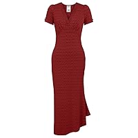 Womens Textured Knit Long Dress