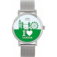 Green London City Skyline Watch 38mm Case 3atm Water Resistant Custom Designed Quartz Movement Luxury Fashionable