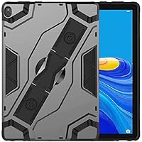 Compatible for Lenovo Tab P10 (TB-X705F/TB-X705L) 10.1 Inch Heavy Duty Drop Proof Armor Slim Full-Body Protection Handle Stand Case (Black)