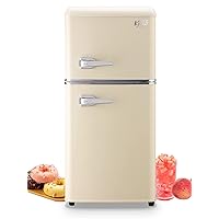 Galanz GLR46TRDER Retro Compact Refrigerator with Freezer Mini Fridge with  Dual Door, Adjustable Mechanical Thermostat, 4.6 Cu Ft, Red