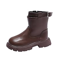 Autumn And Winter Children Boots Boys And Girls Thick Soles Non Slip Side Zippers Solid Buckles Girl Shoes Size 13