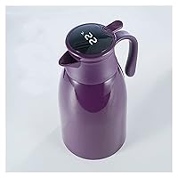 1L Smart Insulation Kettle Thermos Bottle Home Hotel Large Capacity Glass Liner Coffee Pot Temperature Display Water Bottle (Color : Purple) (Color : Purple)