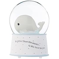 Precious Moments Baby Musicial Snow Globe | Mightier Than The Waves, Brahms' Lullaby Whale Musical Resin/Glass Nursery Decor