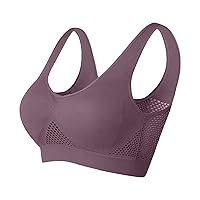 Womens Breathable Cool Lift up Air Bra Mesh Sports Bras Full Support Large Size Seamless Comfortable No Underwire Bra