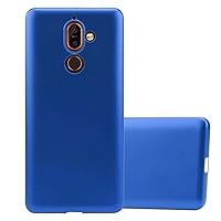 Case Compatible with Nokia 7 Plus in Metallic Blue - Shockproof and Scratch Resistant TPU Silicone Cover - Ultra Slim Protective Gel Shell Bumper Back Skin