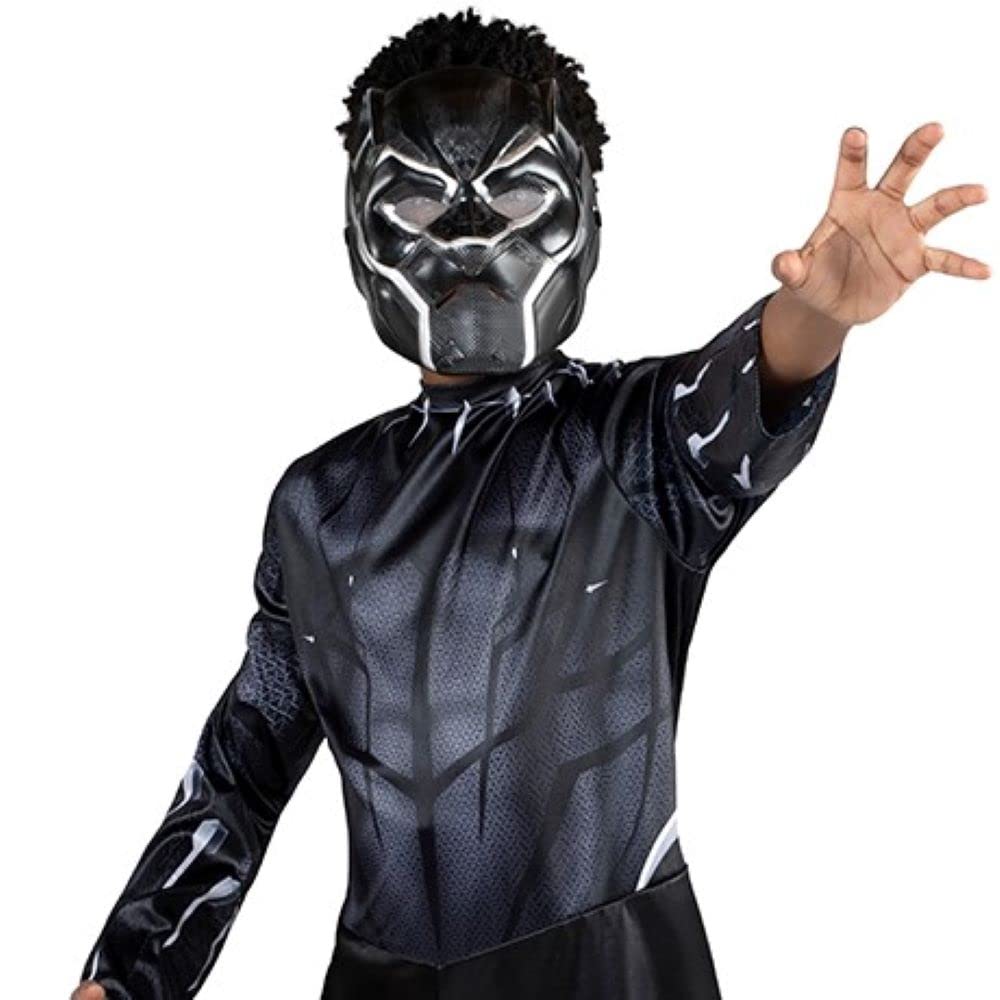 Marvel Black Panther Youth Costume - Poly Jersey Jumpsuit with 3D Molded Half Mask