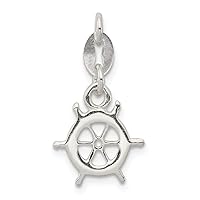 Saris and Things 925 Sterling Silver Polished Nautical Charm Pendant