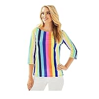 Lilly Pulitzer Women's Waverly Top Rainbow Stripe Small S
