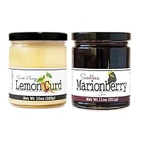 Marionberry Jam (11 oz) & Sweet and Tangy Lemon Curd (10 oz) for Scones, Parfaits or Tarts, Made with No Artificial Flavors or Preservatives, All Natural Ingredients