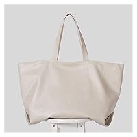 PU Leather Tote Bag Retro Shopper Handbag Large Luxury Student Shoulder Bag (Color: Light Gray, Size : 48x19x40cm)