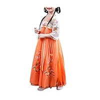 Girls Hanfu Ancient Chinese Traditional Dress Orange
