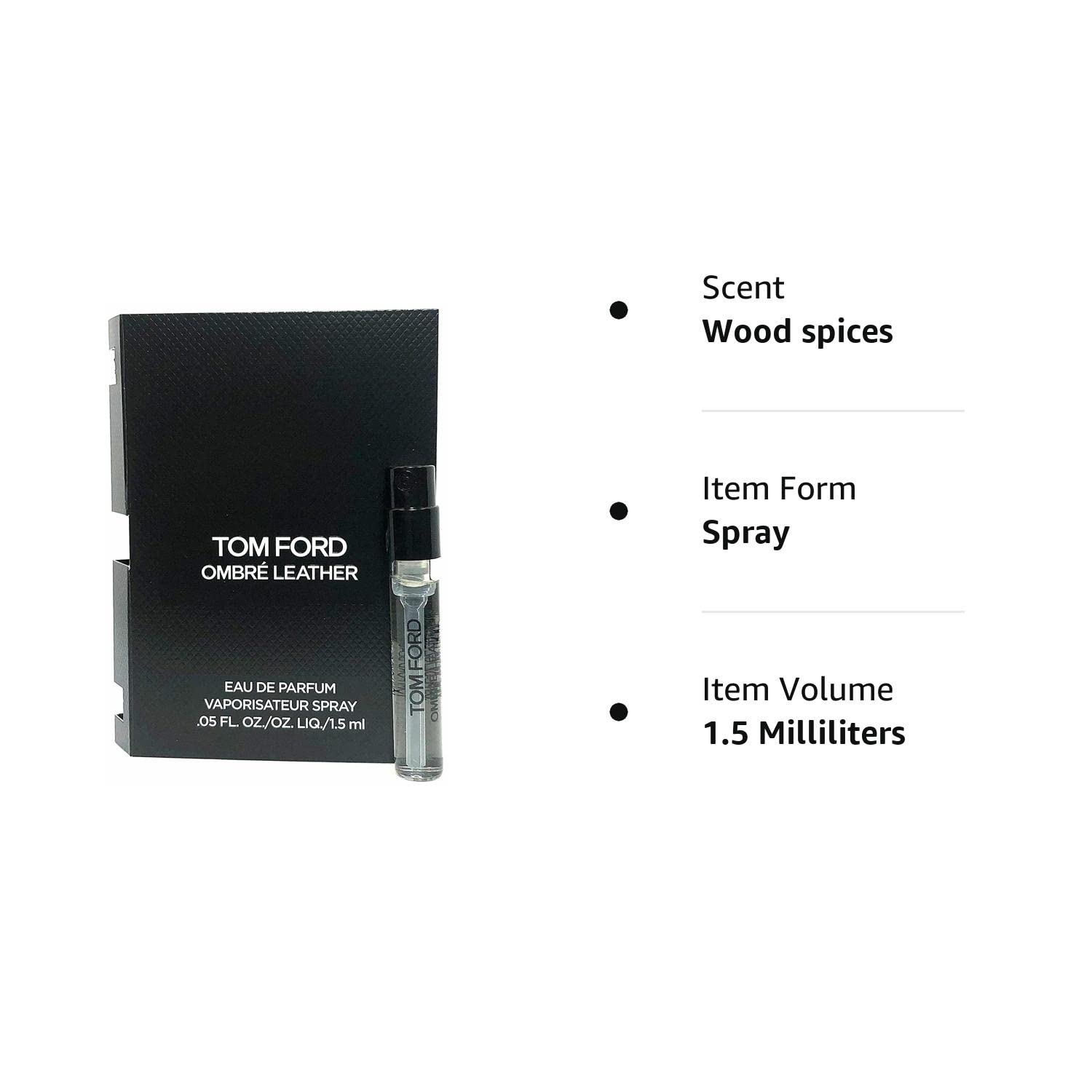 Tom Ford Ombre Leather Eau De Parfum Spray Vial For Men 0.05 Oz / 1.5 ml Sample Size