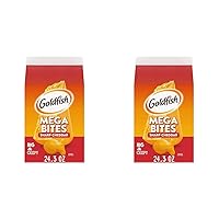 Goldfish Mega Bites, Sharp Cheddar Crackers, 24.3 Oz Carton (Pack of 2)