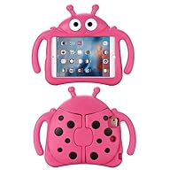 Kids Case for Apple iPad Mini 5/4/3/2/1 7.9 inch Only, Kids Proof Lightweight EVA Foam Stand Cover for iPad Mini, Mini 5 (2019), Mini 4, iPad Mini 3rd Generation, Mini 2 Tablet - Ladybug, Rose