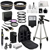 Outdoor Ultimate Accessory Package for the Canon EOS Rebel T2i, T3i, T4i, T5i, 550D, 600D, 650D, 700D, Kiss X4, X5, Kiss X6 & Kiss X7i Digital SLR Camera (Which Fits Canon 18-55mm, 55-250mm, 75-300mm III, 70-300mm IS USM, 28mm f1.8, 50mm F1.4, 85mm F1.8 Or 100mm F2.8 Lens)