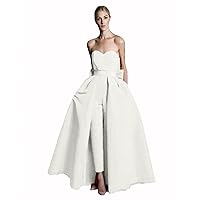 VeraQueen Women's Sweetheart Jumpsuits Evening Dresses with Detachable Skirt Prom Gowns Pants