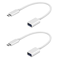 OTG USB-C 3.0 Adapter (2 Pack) Compatible with Samsung Galaxy A53 5G to Quick Multi-Use Functions to Backup, Keyboard, mice, Thumb Drives, Saves, More (White)