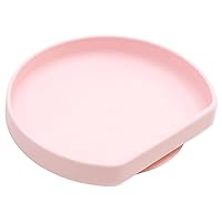 Bumkins Toddler and Baby Suction Plate, Silicone Grip Dish for Babies and Kids, Baby Led Weaning, Children Feeding Supplies, Non Skid Sticky Bottom, Platinum Silicone, Ages 6 Months Up, Pink