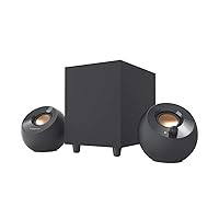 Pebble Plus 2.1 USB-Powered Desktop Speakers with Powerful Down-Firing Subwoofer and Far-Field Drivers, Up to 8W RMS Total Power for Computer PCs and Laptops (Black)