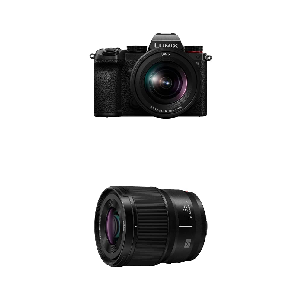 Panasonic LUMIX S5 Full Frame Mirrorless Camera, 4K 60P Video Recording with LUMIX S Series Camera Lens