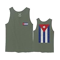 Front and Back Gift Cuban Pride Flag Bandera Cubana Patria Cuba Men's Tank Top