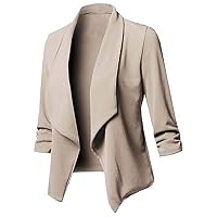 Women Sequin Jackets Open Front Blazers Jacket Casual Long Sleeve Stretch Glitter Sparkle Cardigan Coat with Pocket