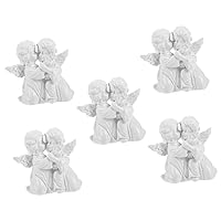 BESTOYARD 5pcs Couple Angel Ornaments Collection Resin Angel Antique Sculpture Angel Sculpture Couple Figurines Cupid Ornament Decorative Outdoor Decor Creative Ornament Doll Girl Baby White