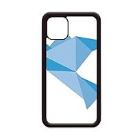 Origami Abstract Blue Pigeon Pattern for iPhone 12 Pro Max Cover for Apple Mini Mobile Case Shell