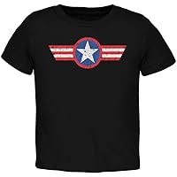 Old Glory American Star Black Toddler T-Shirt - 3T
