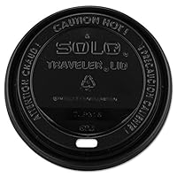 SOLO TLB316-0004 Traveler Cappuccino Style Dome Lids, Black, (Case of 1,000)